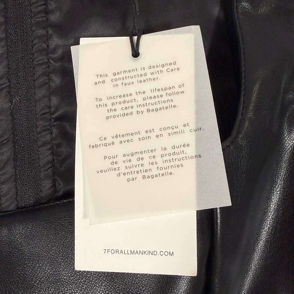 NWT 7 For All Mankind Faux Leather Crop Top - Picture 5 of 11
